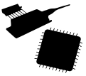 A logo showing photonic and microelectronic packages